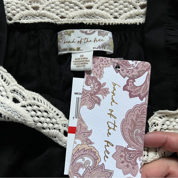 NWT Band of the Free Embroidered Lace Square Neck Blouse Women’s Size XS - Picture 2 of 5